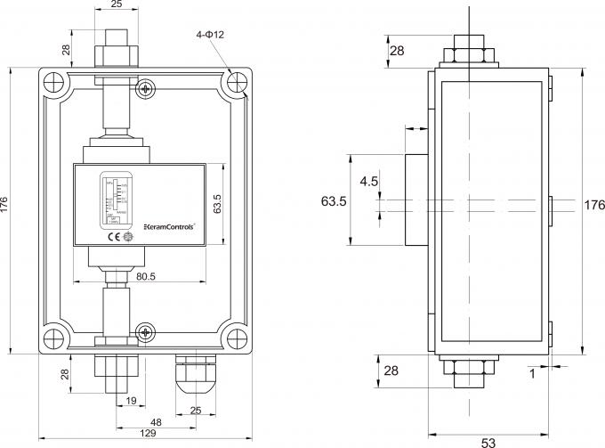 IP65 30 Bar Differential Pressure Switches Waterproof